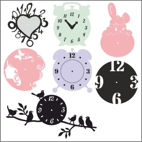 Laser Cut Clock Templates DXF File