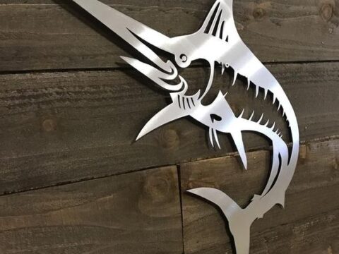 Laser Cut Marlin Wall Decor Free Vector