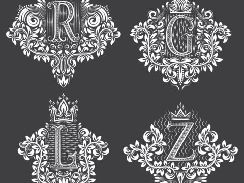 Decorative Letter Set Free Vector