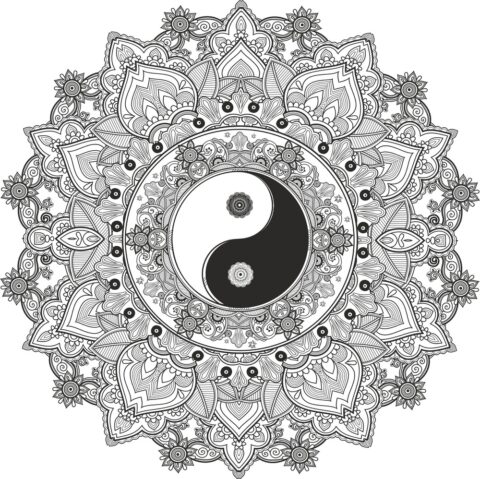 Mandala Yin Yang Free Vector