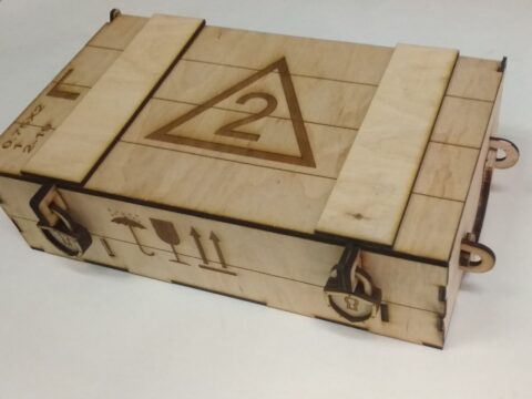 Laser Cut Military Ammo Crate Style Wooden Wine Box Free Vector