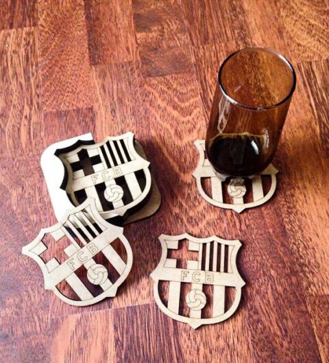 Laser Cut FCB Football Coasters Free Vector