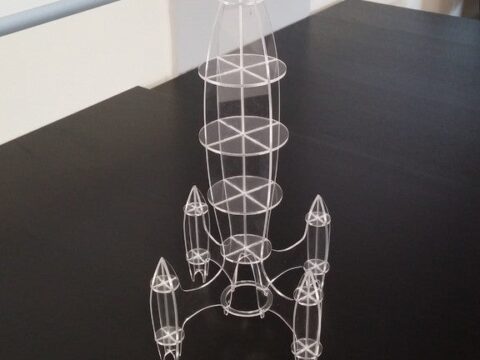 Laser Cut Rocket 3mm Plexiglass DXF File