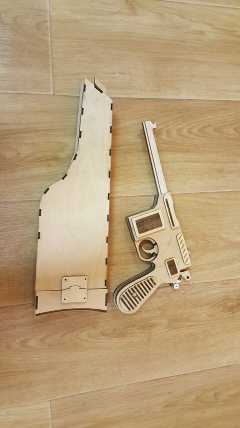 Laser Cut Mauser C96 With Wooden Holster Toy Gun Free Vector