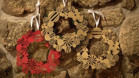 Laser Cut Christmas Wreath Template Free Vector