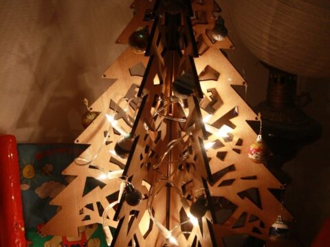 Laser Cut Christmas Tree 5mm Plywood DWG File