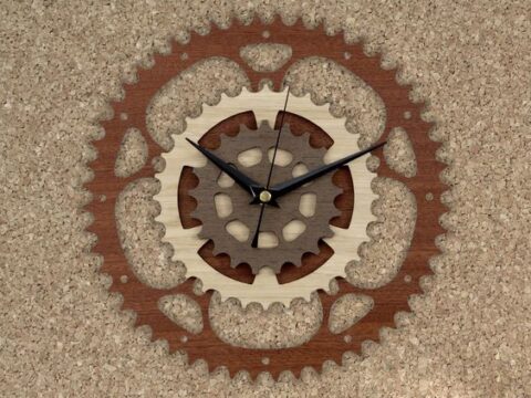 Laser Cut Gear Clock Free Vector