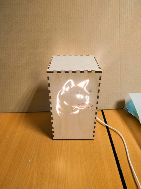 Laser Cut Kitty Cat Night Light Lamp Free Vector