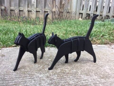 Laser Cut Cats 3mm MDF DXF File