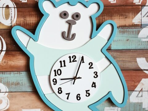 Laser Cut Bear Wall Clock Template Free Vector