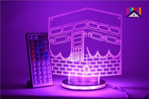 Laser Cut Ramadan Eid 3D Night Light Mecca Mosque Islamic Muslim DXF File