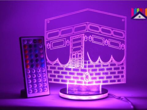 Laser Cut Ramadan Eid 3D Night Light Mecca Mosque Islamic Muslim DXF File