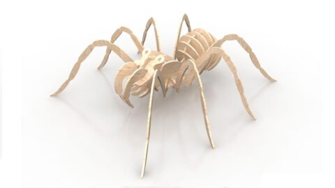 Spider 3mm 3D Insect Puzzle DXF File