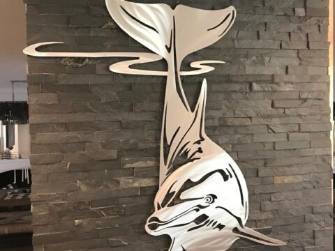 Laser Cut Dolphin Wall Decor Free Vector