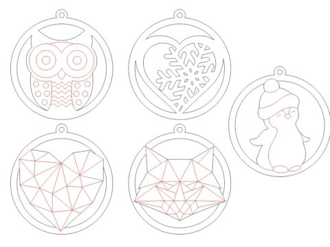 Laser Cut Christmas Beautiful Toys Free Vector