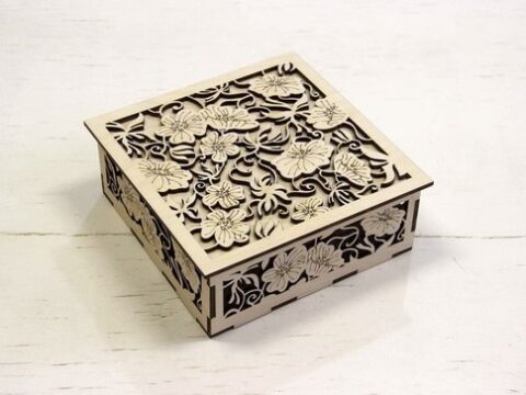 Laser Cut Carved Gift Box Decorative Treat Box DXF File