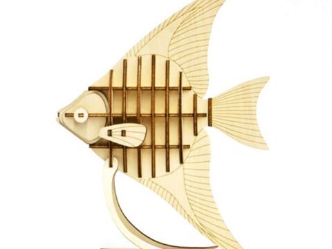 Laser Cut Engraved Wooden Fish On Stand Free Vector