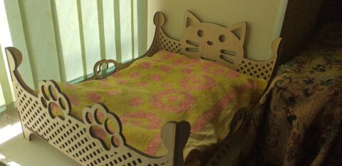 Laser Cut Wood Cat Bed Pet Bed Free Vector