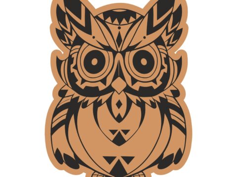 Cute Owl Laser Cut Engraving Template Free Vector