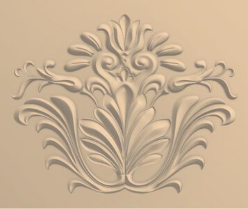 Carved Floral Design for CNC Router Stl File