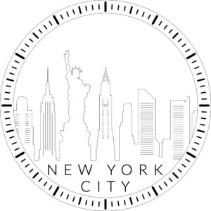 Laser Cut New York Skyline Wall Clock Template Free Vector