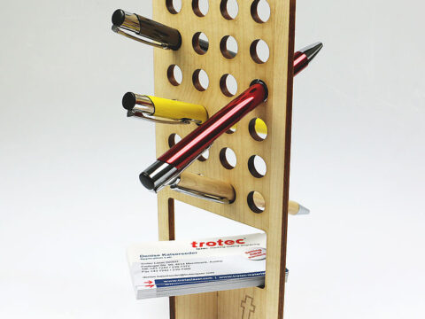 Laser Cut Wooden Pen Holder PDF File