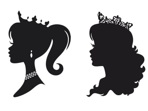 Princess Stencil Silhouettes Free Vector