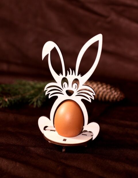 Laser Cut Easter Eggs Rabbit Stand Free Vector