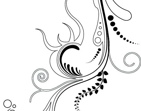 Black Abstract Vine Vector Free Vector