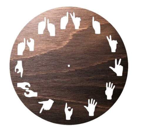 Laser Cut Hand Signs Wall Clock Free Vector