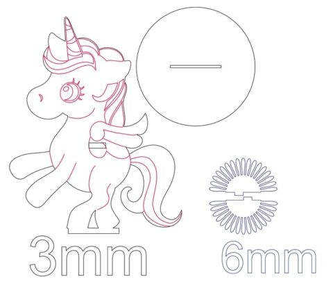 Laser Cut Wooden Unicorn Napkin Holder Free Vector